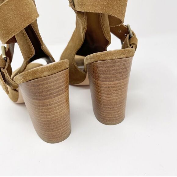 Paige Suede Mimi Buckle Peep Toe Ankle Booties - Picture 8 of 10